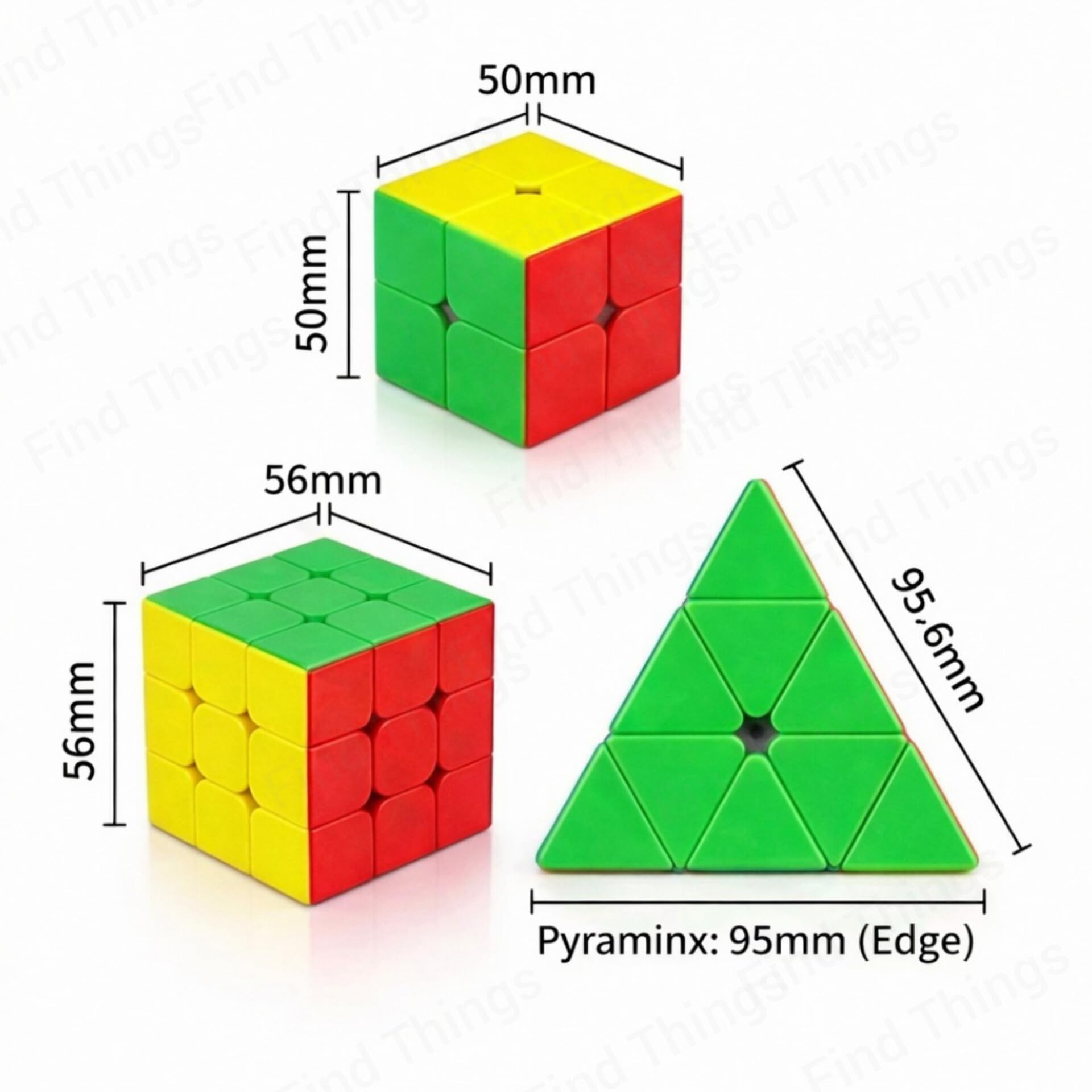 2x2, 3x3 & Pyraminx Triangle Puzzle | Stickerless High Speed Magic
